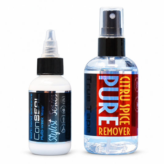 ConSEAL Toupetkleber 60 ml und PURE Citru-spice Remover 120 ml – je eine Flasche