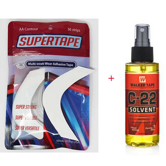 Akiya Beauty Spar-Set: 36 Supertape AA Strips + Walker C22 Remover 118 ml für Zweithaar